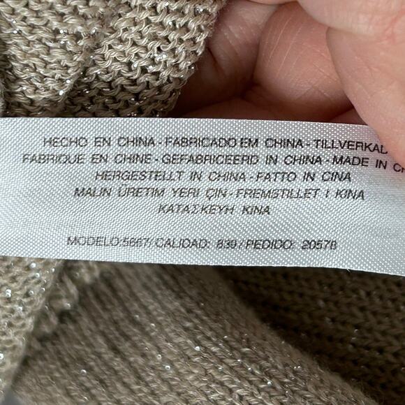 Massimo Dutti sweater Large lightweight linen belted v-neck blouson minimalist - Picture 14 of 14